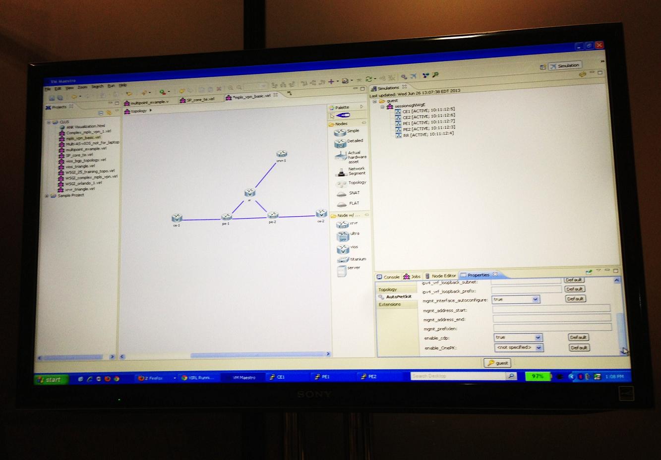 Virtual Internet Routing Laboratory screen shot.